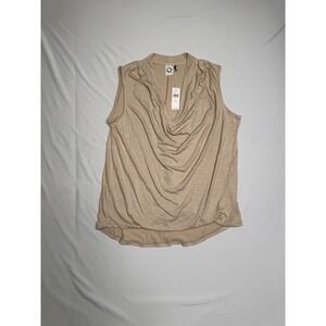 NWT Anthropologie Akemi + Kin Sleeveless Draped Knit Cowl-Neck Top Sand Size M